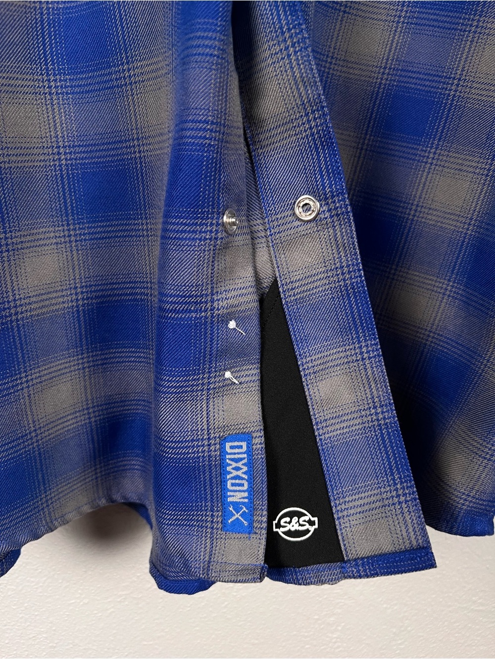 Dixxon Flannel S&S Cycle 65th Anniversary Men's 2X Blue Plaid Pearl Snap Shirt - Picture 5 of 9